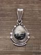 Navajo Sterling Silver White Buffalo Turquoise Pendant by Yellowhair