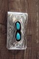 Navajo Indian Jewelry Turquoise Money Clip! Sterling Silver Mens - Skeets