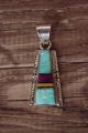 Navajo Indian Sterling Silver Turquoise Opal Spiny Inlay Pendant by Steve Francisco