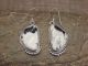 Navajo Sterling Silver White Buffalo Turquoise Dangle Earrings by Betone