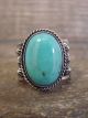 Navajo Sterling Silver & Turquoise Feather Ring Signed Betone - Size 5