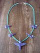  Hand Carved Mohave Turquoise Hummingbird Fetish Necklace Matt Mitchell!