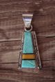Navajo Indian Sterling Silver Turquoise Spiny Inlay Pendant by Steve Francisco
