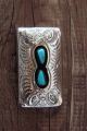Navajo Indian Jewelry Turquoise Money Clip! Sterling Silver Mens - Skeets