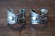 Navajo Hand Stamped Sterling Silver Hoop Earrings by Largo