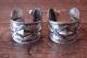 Navajo Hand Stamped Sterling Silver Hoop Earrings by Largo