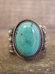Navajo Sterling Silver & Turquoise Feather Ring Signed Betone - Size 7.5
