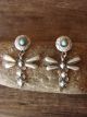 Native American Sterling Silver Dragonfly Post Earrings Tim Yazzie