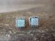 Zuni Indian Sterling Silver Square White Opal Post Earrings by Chuyate