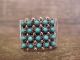 Zuni Sterling Silver Turquoise 4 Row Ring by Haloo Size 9