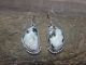 Navajo Sterling Silver White Buffalo Turquoise Dangle Earrings by Betone
