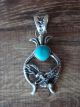 Navajo Indian Sterling Silver Turquoise Eagle Naja Pendant 