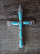 Zuni Indian Sterling Silver Turquoise Cross Pendant by C. Iule!