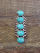 Navajo Indian Sterling Silver Turquoise Row Ring -Thomas Yazzie - Size 6