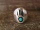 Navajo Indian Sterling Silver Bear Paw Turquoise Ring by Spencer Size 11