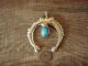 Navajo Indian Sterling Silver Turquoise Cast Naja Pendant - RT