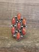 Navajo Sterling Silver & Spiny Oyster Cluster Ring - Begay - Size 6.5