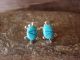 Navajo Sterling Silver Turquoise Inlay Turtle Post Earrings by Sandoval
