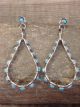 Zuni Sterling Silver Turquoise Teardrop Post Earrings - Lonasee