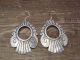 Navajo Indian Sterling Silver Hand Stamped Dangle Earrings - T&R Singer