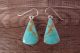 Navajo Sterling Silver Turquoise Dangle Earrings - Shirley Henry