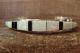 Navajo Sterling Silver White Opal and Onyx Inlay Cuff Bracelet! - WG