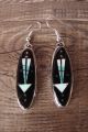 Navajo Sterling Silver Jet Opal Inlay Earrings - Gilbert Smith