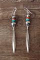 Navajo Sterling Silver Pearl Spiny Oyster Turquoise Earrings