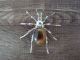 Navajo Indian Sterling Silver Tiger Eye Spider Pin by Spencer