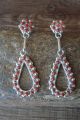 Zuni Indian Jewelry Sterling Silver Coral Earrings!