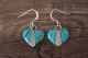 Zuni Sterling Silver Turquoise MOP Inlay Heart Earrings Jonathan Shack 