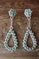 Zuni Indian Jewelry Sterling Silver Turquoise Earrings!
