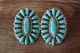 Navajo Indian Sterling Silver Turquoise Cluster Post Earrings! Benally