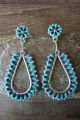 Zuni Indian Jewelry Sterling Silver Turquoise Post Earrings! Tricia Leekity
