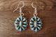 Navajo Indian Sterling Silver Turquoise Cluster Dangle Earrings! 