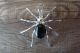 Navajo Indian Sterling Silver Onyx Spider Pin by Effie Garfield
