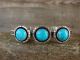 Navajo Sterling Silver Turquoise 3 Stone Cuff Bracelet by Amos Begay