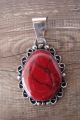 Native American Nickel Silver Red Howlite Pendant Jackie Cleveland