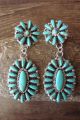 Navajo Indian Sterling Silver Turquoise Cluster Dangle Earrings! Benally