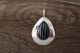 Native American Sterling Silver Inlay Onyx Pendant by Russel Wilson
