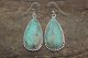 Native American Jewelry Sterling Silver Turquoise Dangle Earrings - McCarthy