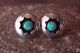 Native American Sterling Silver Shadowbox Green  Opal Post Earrings! 
