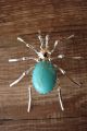 Navajo  Sterling Silver Turquoise Spider Pin Pendant by Spencer!