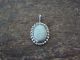 Navajo Indian Sterling Silver White Opal Pendant by Mariano