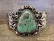 Navajo Indian Nickel Silver & Turquoise Cuff Bracelet by Cleveland