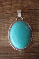 Navajo Indian Jewelry Sterling Silver Turquoise Pendant!  Begaye