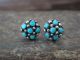 Zuni Indian Sterling Silver Turquoise Cluster Post Earrings by Weebothee