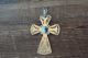 Navajo Nickel Silver Turquoise Cross Pendant Bobby Cleveland