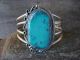 Navajo Indian Turquoise Sterling Silver Cuff Bracelet Signed Donovan Nez