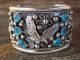 Navajo Indian Sterling Silver Turquoise Eagle Cuff Signed Hawthorne